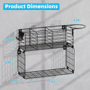 VITVITI Metal Hair Tool Organizer with Toilet Paper Basket, Bathroom Blow Dryer Curling Iron Holder Wall Mount, 2 Tiers Styling Tools Organizer for Straightener with Hooks, Black by CozyNest Decor