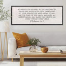 LuZhiQiang Be Anxious for Nothing Wall Decor 40"×15" Philippians 4:6-7 Bible Verse Sign Large Christian Scripture Wood Framed Hanging Decor (Black) by CozyNest Decor