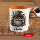 Custom Mechanical Art Mug 15oz, Personalized Steampunk Gnome Coffee Mug, Customized Name Ceramic Cup, Fantasy Enthusiasts Mug, Gnome White Mug With Steampunk Themed, Gift For Men by CozyNest Decor