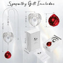 Sympathy Gift Modern Grief Gift for Lose of Loved Ones, Memorial Suncatcher with 40mm Crystal Ball, Sorry for Your Lose Rainbow Maker, Bereavement Gift Idea Angel Wings Design, Red by GreenHaven Gardens