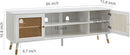 JYED Mid Century Modern TV Stand and Console for TVs Up to 75" - White Entertainment Center, 2 Gold Metal Mesh Doors & MDF Wood Grain, 15.8" D x 66" W x 23.5" H by CozyNest Decor