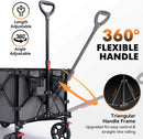 Hikenture Collapsible Wagon - 330LBS Capacity, Extra Large Foldable Wagon with All-Terrain Wheels, Utility Beach Cart for Outdoor Garden by GreenHaven Gardens