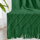 inhand Knitted Throw Blanket for Couch and Bed, Soft Living Room Home Decor Knitted Blanket with Tassel, Outdoor Lightweight Breathable Summer Blanket, Farmhouse Warm Woven Decorative, 50"x60" by CozyNest Decor