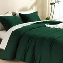 Litanika Comforters Emerald Green Oversized King Size, 3 Pieces Lightweight Solid Bedding Comforter Set, All Season Fluffy Bed Set (120x98In Comforter & 2 Pillowcases) by CozyNest Decor