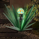 Enlarge Metal Plants Tequila Rustic Sculpture, Outdoor Patio Yard, Home Decor Hand Painted Agave Garden Statue, Outdoor Lawn Ornaments Yard Stakes for Mom Gift (1 Solar Green) by GreenHaven Gardens