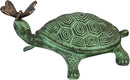 Evergreen Garden Beautiful Summer Turtle and Butterfly Metal Garden Statue - 9 x 14 x 7 Inches Fade and Weather Resistant Outdoor Decoration for Homes, Yards and Gardens by GreenHaven Gardens