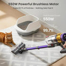 Xlife 550W Cordless Vacuum Cleaner 48KPa Powerful Suction, Long Runtime, Green Light Dust Detection, Adjustable Stick, Tangle-Free Brush for Pet Hair/Carpet/Hardwood Floors-P12 by CozyNest Decor