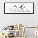 SRSZHIYUE Family A Little Bit Of Crazy Loud Sign Wall Decor Art 32"×12" Large Wood Framed Wall Hanging (Black) by CozyNest Decor