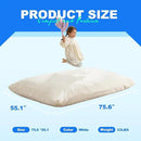 Hobestluk 3 in 1 Bean Bag Chair Giant Bean Bag Chairs for Adults with Plush Faux Fur Cover Convertible Bean Bag Floor Cushion with Machine Washable Cover for Living Room (Plush White) by CozyNest Decor
