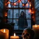 Halloween Horror Atmosphere Lights, Orange&Purple LED String Lights with 9.9FT Creepy Black Gauze, Battery Powered with Timer & 8 Flashing Modes (2 Pack Orange) by CozyNest Decor