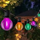 LED Outdoor String Lights 25Ft Orange Purple and Green Halloween Lights Outdoor with 27 Shatterproof LED Globe Bulbs, Connectable Halloween Decorations Lights for Home Patio Garden Christmas Party by TinyTreasures Baby Boutique