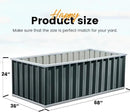 KING BIRD Raised Garden Bed 68" x 36" x 24" Heightened Galvanized Steel Metal Planter Box Outdoor for Deep-Rooted Vegetables, Flowers, Large Raised Bed Kit (Dark Grey) by GreenHaven Gardens