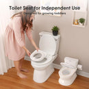 2-in-1 Toddler Potty Training Toilet - Larger Potty Chair & Detachable Training Seat for Boys & Girls Ages 1-3 with Flushing Sound, Wipes Storage, Toilet Paper Holder by TinyTreasures Baby Boutique