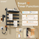 ENZE Smart Rotating Heated Towel Rack for Bathroom, Wall-Mounted Electric Towel Dryer with Swivel Bars & Shelf, Smart Timer, Low Carbon Steel, Plug-in/Hardwired, Towel Warmer with Wi-Fi App Control by TinyTreasures Baby Boutique