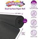 Colorations Dual Surface Paper Roll Classroom Supplies for Arts and Crafts Black (36" x 1000') (Item