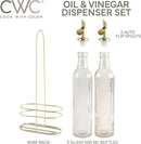 COOK WITH COLOR Glass Olive Oil Bottle Dispenser - 2 Pack- 17oz Oil and Vinegar Cruet - Olive Oil Carafe Decanter for Kitchen by CozyNest Decor