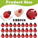 120PCS Mini Luminous Ladybug, Tiny Resin Ladybug Miniature Figurines, Glow in Dark Animals for Fairy Garden Dollhouse Micro Landscape Decor by GreenHaven Gardens