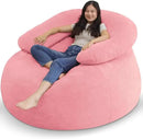 HABUTWAY Bean Bag Chair with U-Shaped Pillow for Adult and Kids Big BeanBag Chair with Filling Ultra Soft Teddy Fleece Couch Chair with Washable Cover for Living Room Bedroom, Light Pink & Light Pink by CozyNest Decor