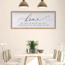 Home The Story of Who We Are Sign Farmhouse Family Wall Decor 32x12 Inch Plaque Wood Framed Art for Hanging (Wood) by CozyNest Decor