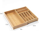 Premium Silverware, Flatware and Utensil Organizer for Kitchen Drawers, Food-Safe Contract Grade, Expandable from 10.5 to 19 In, Natural Bamboo by CozyNest Decor