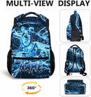 Kids Backpack for Boys, Personalized Train Schoolbag Casual Bag for Primary Senior Middle, 17 Inch Lightweight Durable Custom Lightning Backpacks, Cool Back to School Gift by TinyTreasures Baby Boutique