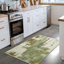 Entryway Rug 2x3 Green Rug, Washable Abstract Small Rugs Non-Slip Low Pile Throw Rugs for Kitchen Floor, Front Door, Bedroom Bedside by TinyTreasures Baby Boutique