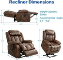 MAEVIS Power Recliner Chair, Lay Flat Sleeping Lift Chairs Recliner for Elderly with Heat and Massage,Comfy Real Breathable Leather Recliners with Dual OKIN Motor for Living Room (Ochre) by CozyNest Decor