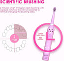 Kids Sonic Electric Toothbrush, Rechargeable Smart Toothbrush for Children, Toothbrush for Toddlers Boys Girls Age 3-12 with 30s Reminder, 2 Mins Timer, 6 Modes, 6 Brush Heads by TinyTreasures Baby Boutique