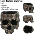 GameXcel Halloween Skull Candy Dish - Large Skull Candy Bowl for Trick or Treat - Skeleton Head Treat Container Planter or Desktop Halloween Decor - Bronze Resin by CozyNest Decor
