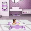 TPN Collapsible Baby Bathtub, Baby Bath Tub with Soft Cushion & Real-Time Thermometer, Baby Bathtub Infant to Toddler Tub (0-36 Months), Portable Newborn Travel Bath tub by TinyTreasures Baby Boutique