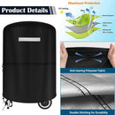 22 inch BBQ Gas Grill Cover for Outdoor Grill, Grill Cover for Weber 22 Inch Charcoal Kettle - Heavy Duty Waterproof Anti-UV Barbecue Cover for Weber Char-Broil 22 Inch Charcoal Kettle Grills, Black by GreenHaven Gardens