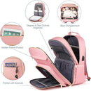 MOMUVO Diaper Bag Backpack, Quilted Baby Bag with Changing Pad & Stroller Straps & Pacifier Case, Large Travel Diaper Bags for Mom Dad, Pink by TinyTreasures Baby Boutique