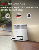 Yeedi M12 Ultra Plus Robot Vacuum and Mop, Upgrade 11800Pa Strong Suction, ZeroTangle Technology, TruEdge Deep Mopping, Auto Mop Washing/Drying, Auto-Lift Mopping, Mini Omni Station, White by CozyNest Decor
