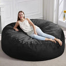 Hobestluk 6FT Bean Bag Chair Bean Bag Chairs for Adults Giant Bean Chairs with Velvet Cover, Memory Foam BeanBag Chair Fluffy BeanBag Chairs for Living Room, Bedroom- Black (70" x 70" x 15") by CozyNest Decor