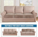 H.VERSAILTEX Velvet Stretch Couch Cushion Cover Plush Cushion Slipcover for Chair Loveseat Sofa Cushion Furniture Protector Seat Cushion Sofa Cover (3 Piece Sofa Cushion Covers, Taupe) by CozyNest Decor