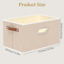 Yawinhe Fabric Storage Bins with Handles, Foldable Baskets for Shelves, Cubes with 3 Handles, Large Boxes for Clothes, Beige, 16.9''Lx11.8''Wx10.2''H, 6-Pack by TinyTreasures Baby Boutique