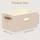 Yawinhe Fabric Storage Bins with Handles, Foldable Baskets for Shelves, Cubes with 3 Handles, Large Boxes for Clothes, Beige, 16.9''Lx11.8''Wx10.2''H, 6-Pack by CozyNest Decor