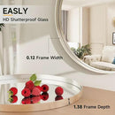 24 Inch Round Bathroom Mirror - Wall Mounted Circle Mirror with Metal Frame, Modern Mirror Suitable for Bathroom, Vanity, Entryway, Living Room, Wall Decor,Silver by CozyNest Decor