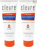 Cleure Cinnamon No Fluoride Toothpaste - SLS Free, Mint Free - with Xylitol for Fresh Breath & Helps Whiten - for Kids & Adults - Cinnamon Flavored (4oz Tube, Pack of 2) by CozyNest Decor