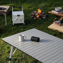 Athena Collection Foldable Camping Table, 47" Aluminum Outdoor Folding Camp Table with Mesh Layer Telescopic Legs and Carry Bag, Lightweight and Portable for Outdoor Camping Picnic Grilling, Silver by GreenHaven Gardens