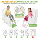 Orzbow 2-IN-1 Potty Training Seat with Step Stool, Height Adjustable Toilet Seat for Toddler, Potty Training with Splash Guard for Kids Boys Girls, Stability Ladder and Anti-Slip Pad, Green by TinyTreasures Baby Boutique