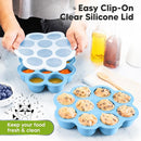 KeaBabies Silicone Food Freezer Trays with Lid, 2oz x 10 Pods Baby Food Storage Containers, Easy Puree Meal Prep, Breast Milk Silicone Freezer Molds, Dishwasher, Microwave Safe, BPA-Free (Misty Blue) by TinyTreasures Baby Boutique