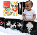 Happy Start Award-Winning High Contrast Board Book - Newborn Black & White Baby Cards, Easy to Clean, Hospital Approved, Stands on Its Own, Tummy Time Toy, Ages 0+ (Chinese) by TinyTreasures Baby Boutique