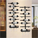 16 Bottle Wall Mount Wine Rack with Wine Glass Holder, Metal Wine Wall Rack, Wall Racks for Wine Bottles Display and Storage, Hanging Bottle Organizer for Living Dining Room Wine Cellar Bar (Black) by CozyNest Decor