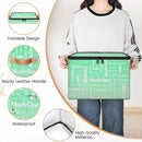 Custom Storage Basket with Name, Personalized Storage Bins with Zipper Lid, Foldable Fabric Storage Box Large capacity with Handle Green Gradient by TinyTreasures Baby Boutique