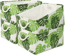 Storage Cubes, Storage Bins Baskets for Organizing 4 Pack for Organizing Toys, Clothes, Closet Baskets with Rope Handles for Nursery Home(White and Green,15.7"L×11.8"W×8.2"H) by TinyTreasures Baby Boutique