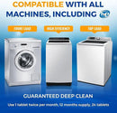 Washing Machine Cleaner Tablets 24 pack Powerful Descaler -Deep Cleaning for HE Front Loader & Top Load Washer Septic Safe Eco-Friendly Deodorizer Clean Drum & Laundry Tub Seal- Year's Supply by CozyNest Decor