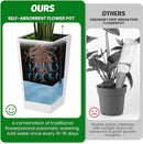 16" Tall Planters Set of 2, Outdoor＆Indoor Black Planter Pots, High Front Porch Planter Pots with Drainage Holes＆Water Level Monitor＆Inner Bucket, Automatic Watering,White by GreenHaven Gardens