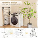 Tangkula Foldable Clothes Drying Rack, 2-Tier Laundry Drying Rack w/Tall Hanging Bar, Height Adjustable Gullwing, Freestanding Garment Stand for Indoor Outdoor Use by CozyNest Decor