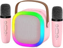 Karaoke Machine for Kids Adults, Portable Bluetooth Speaker with 2 Wireless Microphones and LED Lights, Kids Toys Birthday Gifts for Girls Boys Ages 4, 5, 6, 7, 8,9,10,11,12+ Years by TinyTreasures Baby Boutique